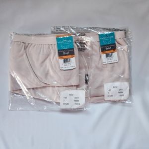 2 Vanity Fair Panties Perfectly Yours Briefs/Underwear 7/L Fawn/Tan 15318 NEW
